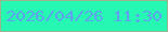 文字の大きさ：3、枠の色：9db28f、背景の色：26f7b2、文字の色：5fa2ee 無料ブログパーツのブログ時計