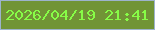 文字の大きさ：5、枠の色：9db3cd、背景の色：719436、文字の色：87fd47 無料ブログパーツのブログ時計