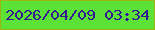 文字の大きさ：5、枠の色：9db50f、背景の色：5ce137、文字の色：331b94 無料ブログパーツのブログ時計