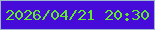 文字の大きさ：2、枠の色：9db6cf、背景の色：470bd9、文字の色：5eeb2c 無料ブログパーツのブログ時計