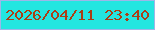 文字の大きさ：1、枠の色：9db6e8、背景の色：23e6e0、文字の色：ab3e14 無料ブログパーツのブログ時計