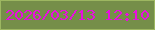 文字の大きさ：4、枠の色：9db761、背景の色：758e49、文字の色：e80fe0 無料ブログパーツのブログ時計