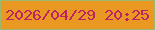 文字の大きさ：1、枠の色：9db76f、背景の色：e99922、文字の色：ba2462 無料ブログパーツのブログ時計