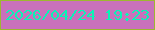 文字の大きさ：4、枠の色：9db830、背景の色：c971bb、文字の色：09f4b6 無料ブログパーツのブログ時計
