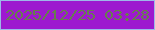 文字の大きさ：2、枠の色：9db8e9、背景の色：9d19cf、文字の色：677e4e 無料ブログパーツのブログ時計