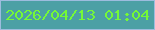 文字の大きさ：5、枠の色：9dbcde、背景の色：4ca0a5、文字の色：75f937 無料ブログパーツのブログ時計