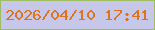 文字の大きさ：2、枠の色：9dbd60、背景の色：c7c8e9、文字の色：de731e 無料ブログパーツのブログ時計