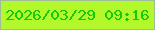 文字の大きさ：1、枠の色：9dbd9c、背景の色：b3f82a、文字の色：15c808 無料ブログパーツのブログ時計