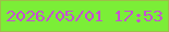 文字の大きさ：4、枠の色：9dbe4a、背景の色：7bee37、文字の色：c551d0 無料ブログパーツのブログ時計