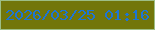 文字の大きさ：3、枠の色：9dbe86、背景の色：72760a、文字の色：1d75d5 無料ブログパーツのブログ時計