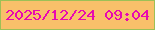 文字の大きさ：3、枠の色：9dc056、背景の色：f9c06a、文字の色：e809b0 無料ブログパーツのブログ時計