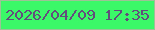 文字の大きさ：3、枠の色：9dc295、背景の色：3bf868、文字の色：624d7c 無料ブログパーツのブログ時計