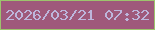 文字の大きさ：3、枠の色：9dc46d、背景の色：9f597b、文字の色：bdb6dc 無料ブログパーツのブログ時計