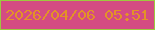 文字の大きさ：3、枠の色：9dc93f、背景の色：d44c82、文字の色：e39227 無料ブログパーツのブログ時計