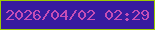 文字の大きさ：3、枠の色：9dcc01、背景の色：371b9f、文字の色：c54eb6 無料ブログパーツのブログ時計