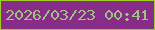 文字の大きさ：5、枠の色：9dd021、背景の色：872c89、文字の色：9fc37f 無料ブログパーツのブログ時計