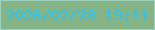 文字の大きさ：4、枠の色：9dd1bb、背景の色：85b486、文字の色：29c5f8 無料ブログパーツのブログ時計