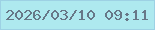 文字の大きさ：2、枠の色：9dd1e4、背景の色：aee9ef、文字の色：677787 無料ブログパーツのブログ時計
