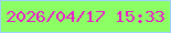 文字の大きさ：3、枠の色：9dd1f7、背景の色：8cff64、文字の色：ea1fc9 無料ブログパーツのブログ時計