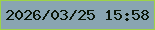 文字の大きさ：5、枠の色：9dd347、背景の色：89a5b1、文字の色：0a1507 無料ブログパーツのブログ時計