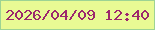 文字の大きさ：2、枠の色：9dd393、背景の色：e9fa94、文字の色：9c276d 無料ブログパーツのブログ時計