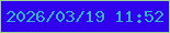 文字の大きさ：4、枠の色：9dd493、背景の色：3102ec、文字の色：35b4c5 無料ブログパーツのブログ時計