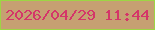 文字の大きさ：5、枠の色：9dd544、背景の色：c6a072、文字の色：d43569 無料ブログパーツのブログ時計