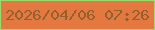文字の大きさ：2、枠の色：9dd76e、背景の色：e37941、文字の色：93612e 無料ブログパーツのブログ時計