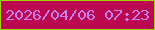 文字の大きさ：5、枠の色：9dd800、背景の色：bb0951、文字の色：c87eed 無料ブログパーツのブログ時計