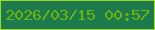 文字の大きさ：2、枠の色：9dd928、背景の色：1c7a4d、文字の色：6db60c 無料ブログパーツのブログ時計