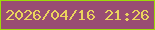 文字の大きさ：1、枠の色：9ddb08、背景の色：994d72、文字の色：ebd45d 無料ブログパーツのブログ時計