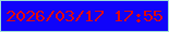 文字の大きさ：5、枠の色：9dded7、背景の色：1004fa、文字の色：e30906 無料ブログパーツのブログ時計