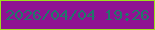 文字の大きさ：1、枠の色：9de01c、背景の色：8f1292、文字の色：20776a 無料ブログパーツのブログ時計