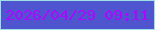 文字の大きさ：3、枠の色：9de1e4、背景の色：4e55cf、文字の色：ad07ff 無料ブログパーツのブログ時計
