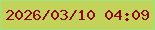 文字の大きさ：4、枠の色：9de480、背景の色：c3d258、文字の色：8e0717 無料ブログパーツのブログ時計