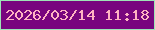 文字の大きさ：3、枠の色：9de4b6、背景の色：78057e、文字の色：feb3c2 無料ブログパーツのブログ時計