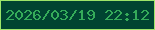 文字の大きさ：2、枠の色：9de569、背景の色：004431、文字の色：35ab59 無料ブログパーツのブログ時計