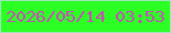 文字の大きさ：4、枠の色：9de5ba、背景の色：2cff24、文字の色：cc49bb 無料ブログパーツのブログ時計