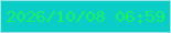 文字の大きさ：1、枠の色：9de6e4、背景の色：0bcdc8、文字の色：18f264 無料ブログパーツのブログ時計