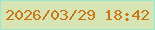 文字の大きさ：1、枠の色：9de7ca、背景の色：d7e5b5、文字の色：ca7614 無料ブログパーツのブログ時計