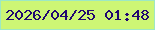 文字の大きさ：5、枠の色：9de8c4、背景の色：cdf675、文字の色：210870 無料ブログパーツのブログ時計