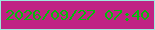 文字の大きさ：3、枠の色：9de9de、背景の色：c02284、文字の色：05bb0c 無料ブログパーツのブログ時計
