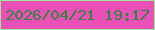 文字の大きさ：5、枠の色：9deb96、背景の色：eb50b8、文字の色：30863f 無料ブログパーツのブログ時計