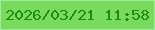 文字の大きさ：2、枠の色：9deca0、背景の色：79da5d、文字の色：198f0b 無料ブログパーツのブログ時計