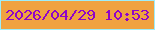 文字の大きさ：2、枠の色：9dedfa、背景の色：f0a240、文字の色：8f04c9 無料ブログパーツのブログ時計