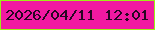 文字の大きさ：5、枠の色：9dee16、背景の色：f119a1、文字の色：270623 無料ブログパーツのブログ時計