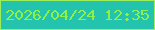 文字の大きさ：2、枠の色：9def59、背景の色：23c3ae、文字の色：8ef149 無料ブログパーツのブログ時計