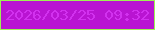 文字の大きさ：3、枠の色：9df253、背景の色：b914d2、文字の色：d231ef 無料ブログパーツのブログ時計