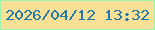 文字の大きさ：5、枠の色：9df2ad、背景の色：f8e196、文字の色：2179ac 無料ブログパーツのブログ時計