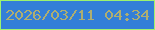 文字の大きさ：1、枠の色：9df36f、背景の色：337fd8、文字の色：aeae71 無料ブログパーツのブログ時計